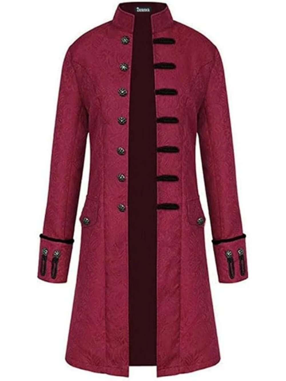 Men's Vintage Red Steampunk Jacket Victorian Tailcoat Gothic Vampire Cosplay